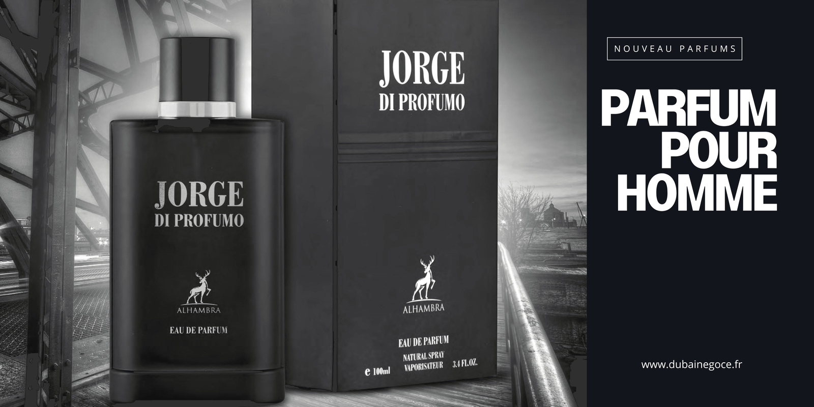 Black Perfume for Men Landscape Banner